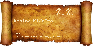 Kosina Klára névjegykártya