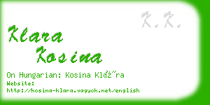 klara kosina business card